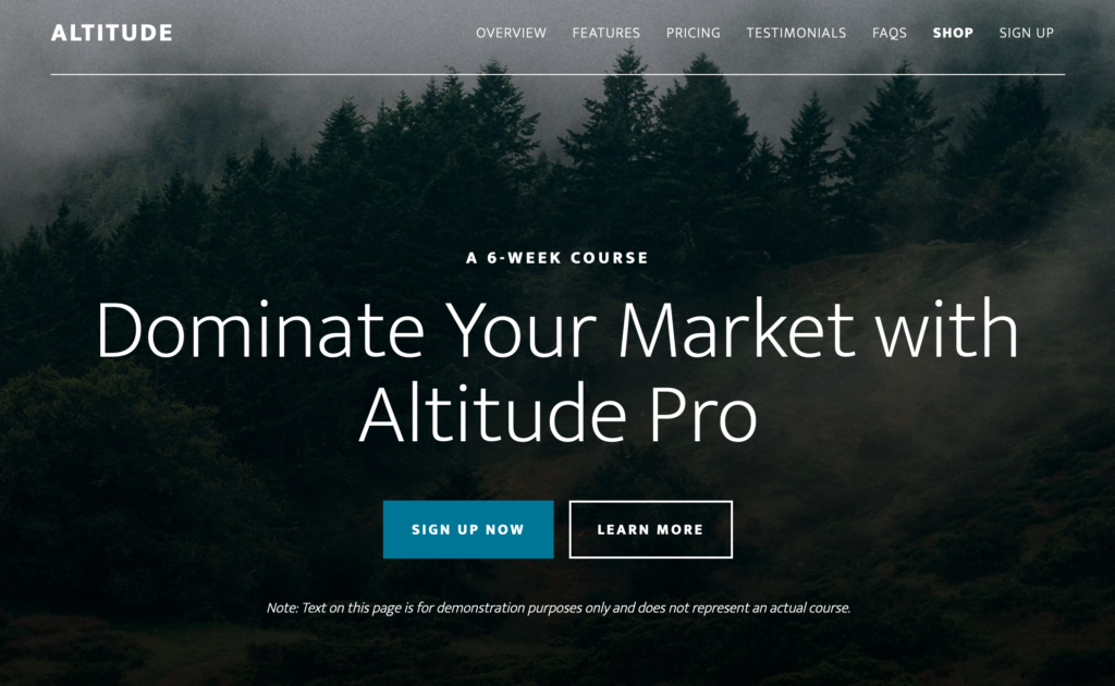 Screenshot of Altitude Pro Theme
